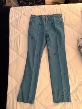Vineyard Vines Blue Embroidered Anchor Chinos